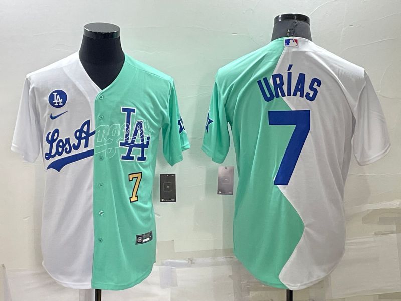 Men Los Angeles Dodgers #7 Urias green white Nike 2022 MLB Jersey2